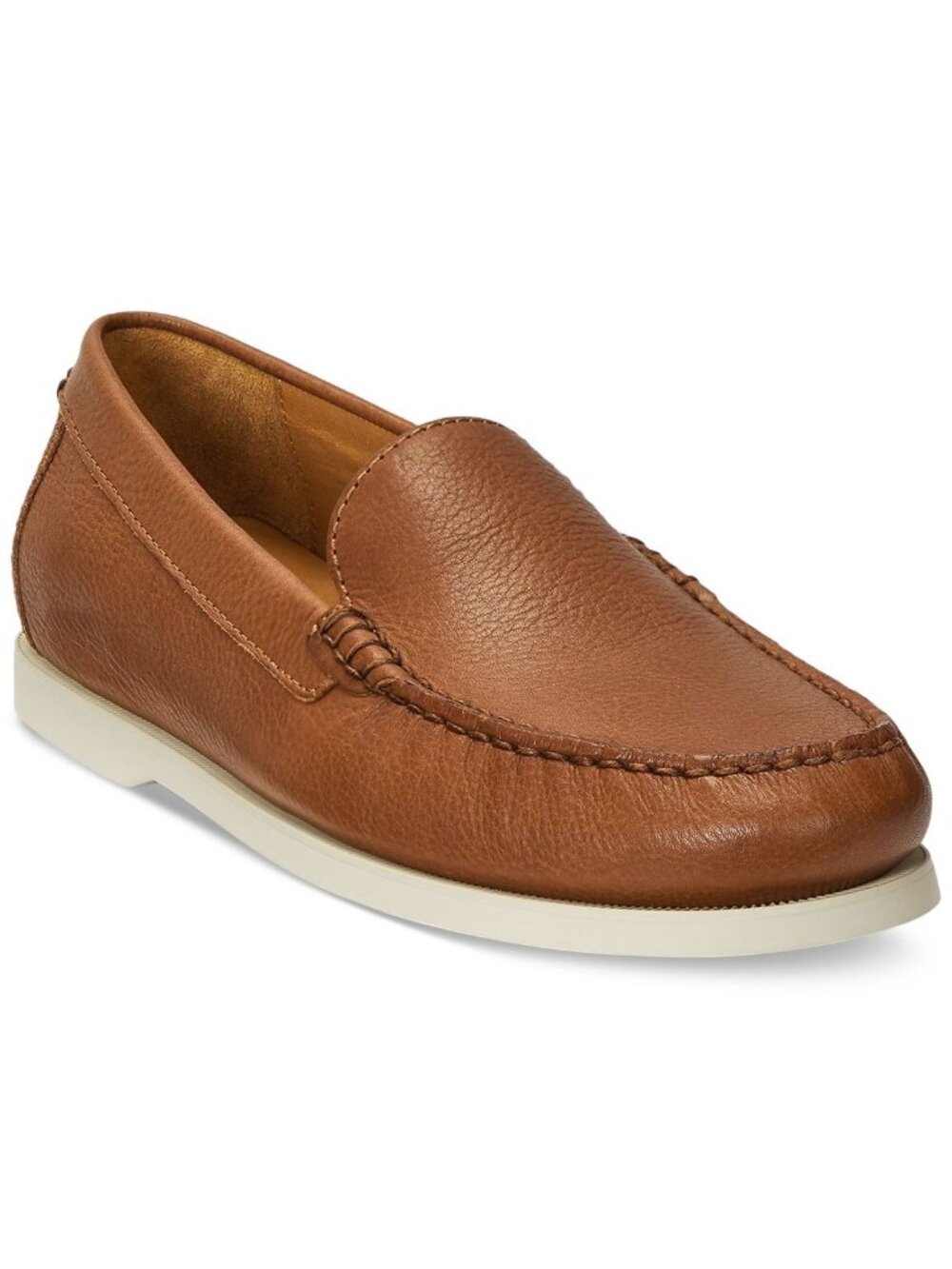 POLO RALPH LAUREN Mens Merton Leather Venetian Loafer Tan Size 9.5M Defected